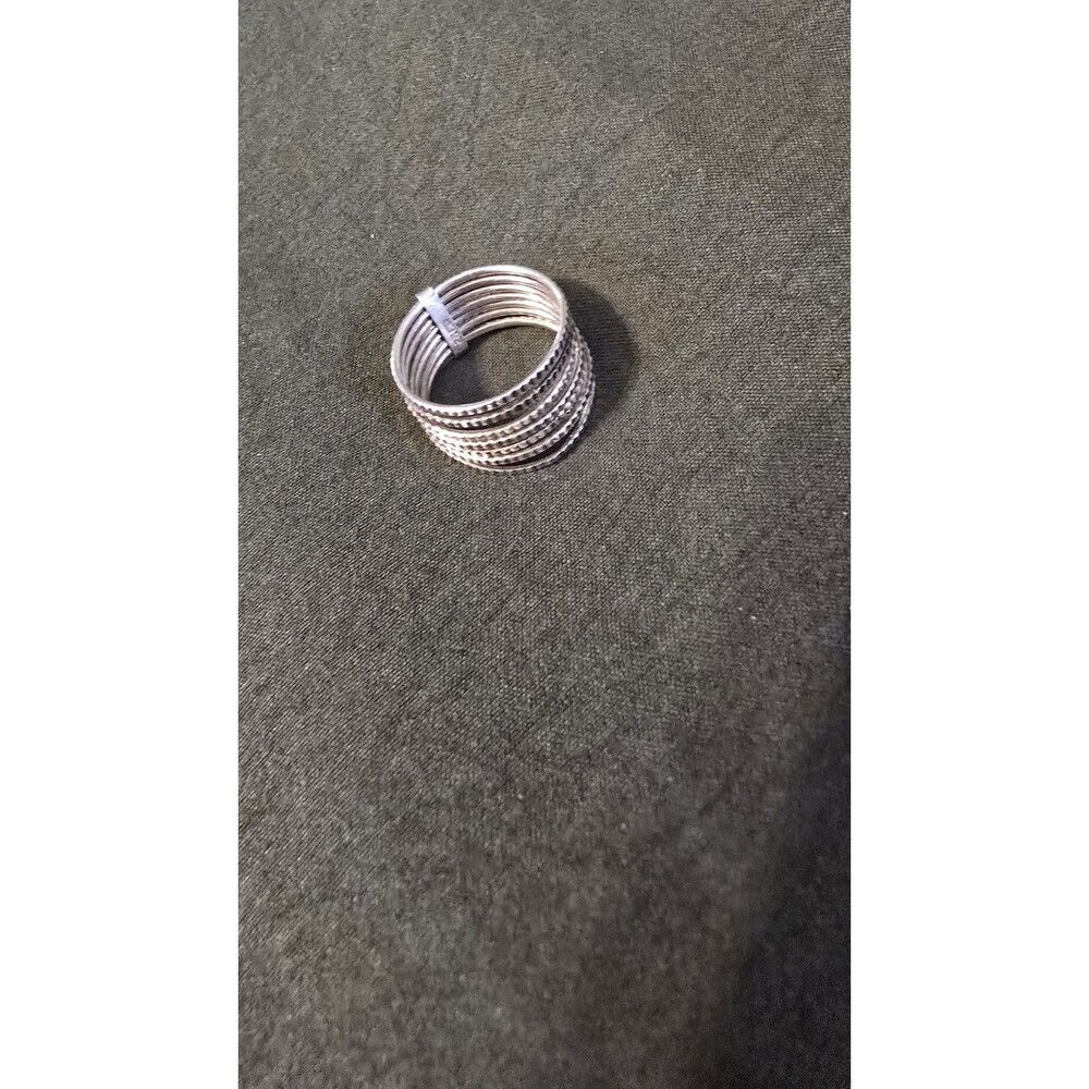 WOMAN'S VINTAGE 925 STERLING SILVER BANGLE STYLE RING SIZE:6.5*TRUE VINTAGE*COOL